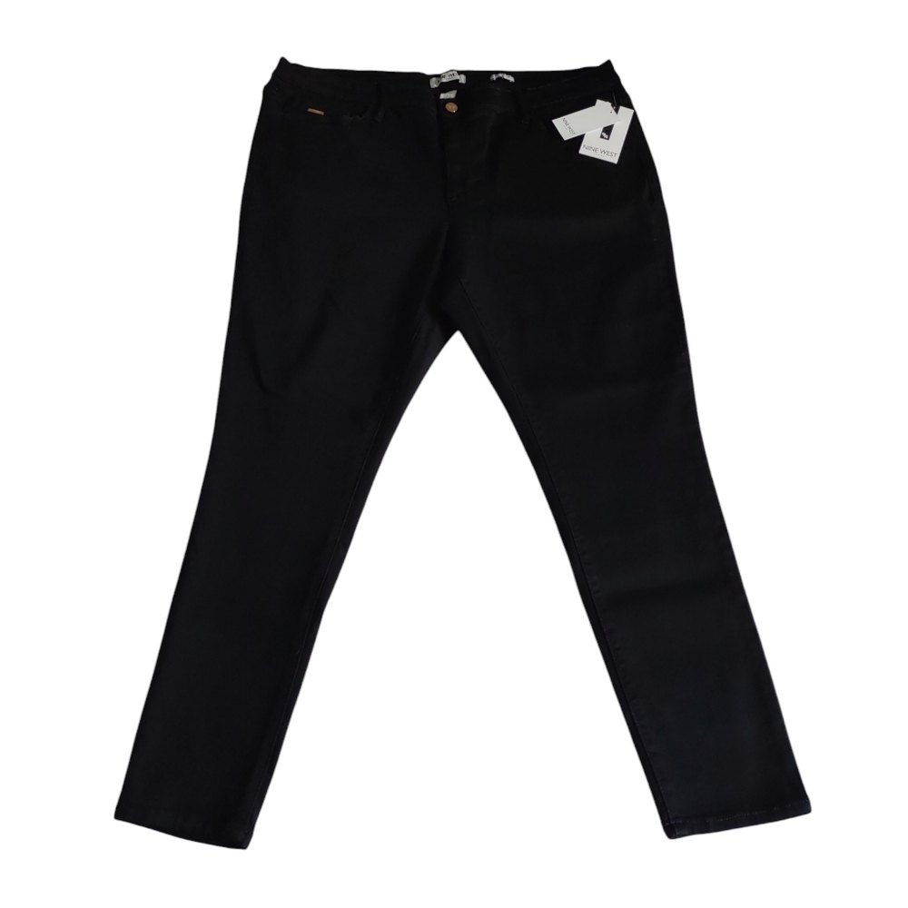 NWT Nine West 18W Cigarette Mid Rise Skinny Black Jeans